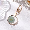 Inner Dried Flower Resin Pendant Decoration HJEW-JM02663-01-1