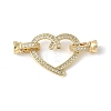 Brass Micro Pave Clear Cubic Zirconia Fold Over Clasps KK-M320-12G-1