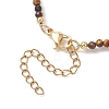Natural Amber Chip and Faceted Round Tiger Eye Beaded Necklaces NJEW-JN05880-5