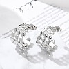 304 Stainless Steel C-Shaped Stud Earrings for Women EJEW-A119-15P-1