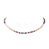 Natural Amethyst & Tourmaline & Sunstone & Rose Quartz Round Beaded Necklaces and Bracelet Set SJEW-JS01383-3