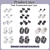28Pcs 9 Style Clear Cubic Zirciona Diamond & Flat Round Stud Earrings & Ear False Plugs & Hoop Earrings EJEW-AN0003-46-2
