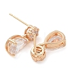 Rack Plating Brass Cubic Zirconia Stud Earrings EJEW-M090-09G-01-2