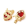 Brass Pave Red Cubic Zirconia Pendants CU-CBA7B6A-01G-2