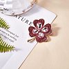 Cubic Zirconia Clover Brooch Pin JBR105C-9