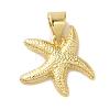 Starfish Rack Plating Brass Charms KK-U027-36G-1