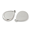 304 Stainless Steel Pendant Cabochon Settings STAS-D127-12P-2