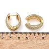 Brass Micro Pave Clear Cubic Zirconia Hoop Earrings EJEW-C182-07C-G-5