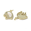 Brass Micro Pave Cubic Zirconia Pendants KK-G485-24C-G-2