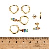3 Pairs 304 Stainless Steel Enamel Hoop & Stud Earring Sets EJEW-Z166-01G-01-4
