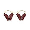 Alloy Enamel Hoop Earrings EJEW-G466-06G-2