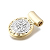 Religion Theme Brass Hammered Pendants KK-V010-09GP-01-2