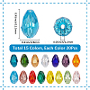 300Pcs 15 Colors Transparent Glass Beads EGLA-SP0001-40-2