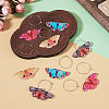 4 Pairs 4 Colors Butterfly Alloy & Acrylic Hoop Earrings EJEW-TA0001-88A-5