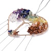 Brass Wire Wrapped Chakra Natural Gemstone Chips Hanging Ornaments AJEW-B028-01G-03-3
