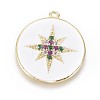 Golden Plated Brass Micro Pave Colorful Cubic Zirconia Pendants KK-F807-26-G-2