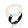 Adjustable Rhombus Alloy & Iron Bezel Cup Ring Base with Rotatable Tray MAK-T012-02S-1