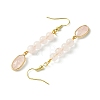 Rose Quartz Dangle Earring for Women EJEW-JE05928-02-4