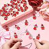 90Ppcs 3 Styles Valentine's Day Glass Pendants PALLOY-CJ00117-5