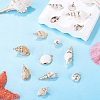 14Pcs 7 Styles Electroplated Natural Mixed Shell Pendants BSHE-TA0001-34B-5
