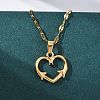 201 Stainless Steel Pendant Necklace for Women NJEW-F335-02G-05-1