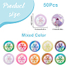 50Pcs UV Plating Opeque Acrylic Beads MACR-SC0001-51B-2
