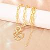 Mother's Day Brass Pave Clear Cubic Zirconia Mama Heart Pendant Necklaces NJEW-A071-04G-1