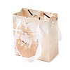 Flower Oil Painting Print Rectangle Paper Gift Storage Bags with Ribbon Handles ABAG-A011-01G-1