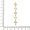 Brass Micro Pave Clear Cubic Zirconia 5 Cross Links Connector Charms KK-H539-15G-06-3