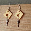 Cheese Alloy & Resin Dangle Earrings FS-WG078A6-01-1