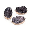 Electroplated Natural & Dyed Druzy Quartz Links connectors G-E499-08A-G-2
