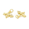 Rack Plating Brass with Cubic Zirconia Charms KK-C011-54G-2