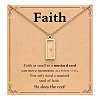 Rectangle 201 Stainless Steel Mustard Seed Pendant Necklaces for Women WG511AE-07-1