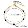 Quartz Crystal & Black Agate Beaded Bracelet for Women KS6100-4