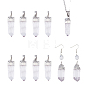 BENECREAT 8Pcs Natural Quartz Crystal Double Terminal Pointed Pendants G-BC0001-53P-1