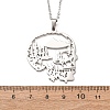 Halloween 304 Stainless Steel Hollow Tree Skull Pendant Cable Chain Necklaces for Men Women NJEW-K308-10P-5