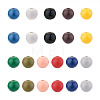 220Pcs 11 Colors Painted Natural Wood European Beads WOOD-TA0001-54-11