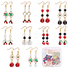 DIY Ladybird and Flower Dangle Earring Making Kit DIY-SC0020-06-1
