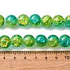 Spray Painted Crackle Glass Beads Strands CCG-Q002-12mm-07-2