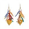 Alloy Resin Heart & Coral Dangle Earrings for Women WGCFA9C-05-5