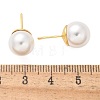 Brass ABS Imitation Pearl Stud Earrings EJEW-B132-01C-G-5