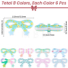 48Pcs 8 Colors Printed Opaque Acrylic Beads MACR-SC0002-64-2