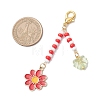 3Pcs Flower Alloy Enamel Pendant Decorations HJEW-MZ00337-5