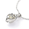 Luminous Alloy Locket Heart Pendant Necklaces NJEW-F284-07A-2