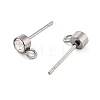 202 Stainless Steel Rhinestone Stud Earring Findings STAS-U012-05P-2