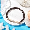 Natural Coconut Disc Stretch Bracelets BJEW-JB10254-2