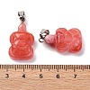 Cherry Quartz Glass Pendants G-B127-06P-04-4