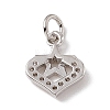 Brass Micro Pave Clear Cubic Zirconia Charms ZIRC-F132-70P-2