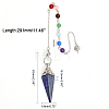 1Pc Natural Lapis Lazuli Hexagonal Pointed Dowsing Pendulums G-CA0001-70B-2