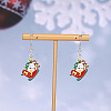 Christmas Theme Alloy Enamel Dangle Earrings FS-WGBB05F-09-1